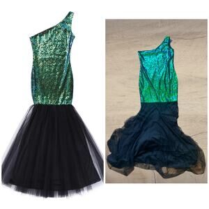 NEW Vijiv mermaid one shoulder sequin dress